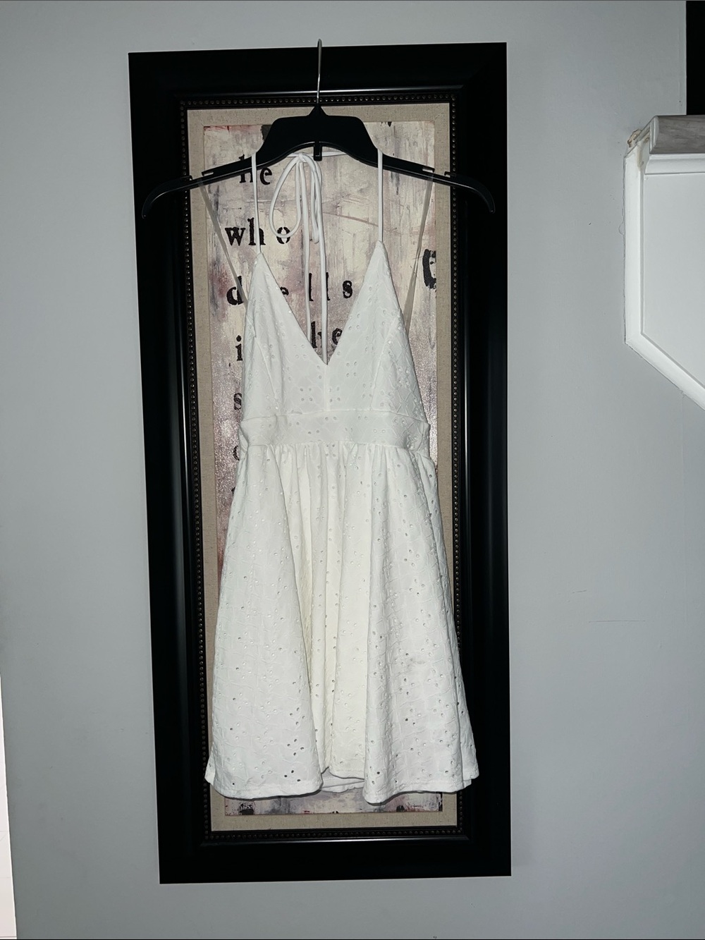 Windsor White Eyelet Halter Mini Dress